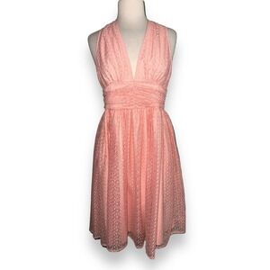 Y2 Area Stars Pink Lace Dress Nordstrom Large New NWT Women's Spring Summer